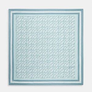 ✨Coach Signature Print Silk Square Scarf – Light Blue Style No. C8362✨